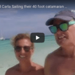 Simon and Carla Sailing their 40 foot catamaran around the world in retirement